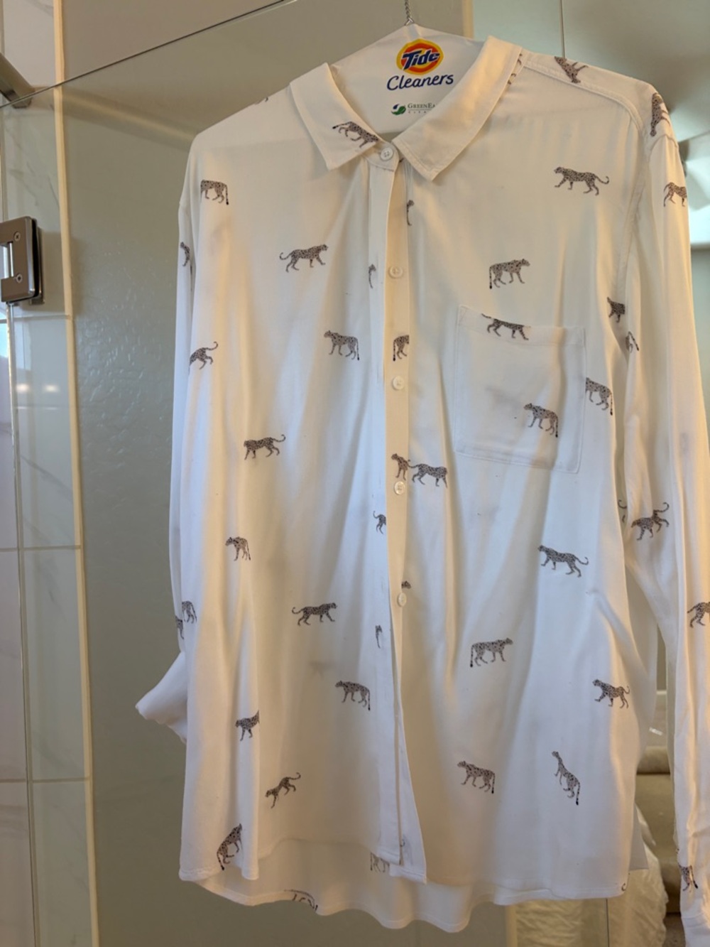 Rails White Leopard-Print Button-Up Shirt